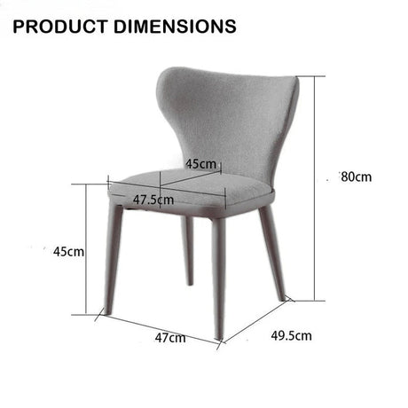 VELLUTO Modern Kitchen Dining Room Chairs Faux Leather Flannel Accent Chairs Metal Vanity Lounge Chair with Back for Living Room Set of 2