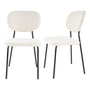 White Whisper Teddy Fabric Dining Duo
