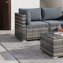 Large Modular Outdoor Ottoman Lounge Set in Grey