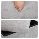 Foldable Storage Ottoman - Flip Lid Side Table Toy Blanket Organiser Seat KIRA GREY
