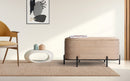 La Bella Coffee Table Storage Ottoman - Velvet Blanket Box Bench REMI - CAMEL BEIGE