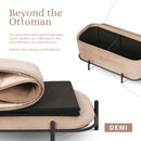 La Bella Coffee Table Storage Ottoman - Velvet Blanket Box Bench REMI - CAMEL BEIGE