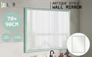 Wall Mirror Rectangular Frame Bathroom 70x90cm Turquoise