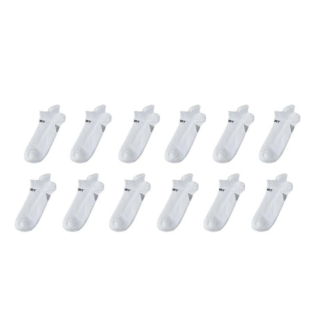 12X Rexy Seamless Sport Sneakers Socks Small Non-Slip Heel Tab WHITE