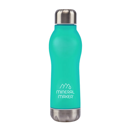 Mineral Maker MORBIDO Alkaline Filter Water Bottle + a Mineral Stone Pouch GREEN
