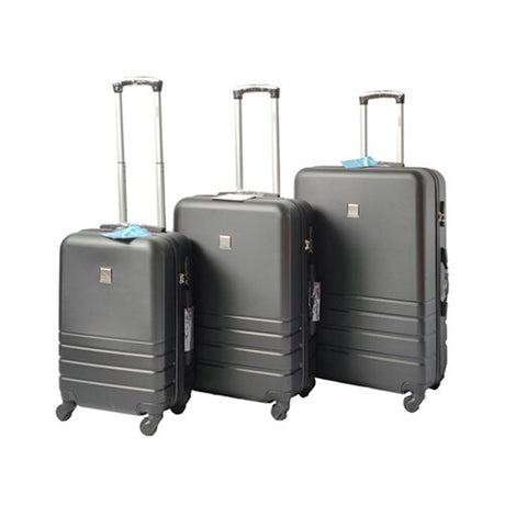 Black ABS Luggage Suitcase Set 3 Code Lock Travel Carry Bag Trolley S M L
