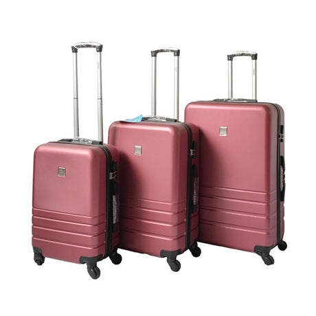 ABS Luggage Suitcase Set 3 Code Lock Travel Carry  Bag Trolley Maroon S M L