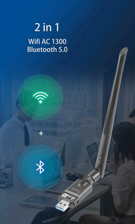 OXHORN UW-1300B USB AC1300 + Bluetooth 5.0 Adapter