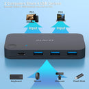 BENFEI 000376BK USB 3.0 Switch, USB Switcher 2 Computers Share 3xUSB 3.0 and 1xUSB C with Remote