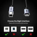 BENFEI 405GY-1M USB B to USB C Printer Cable, Nylon Braided, Premium Aluminium Alloy Case 1M