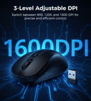 Choetech KB-002-BK 3-Level Adjustable 1600 DPI Wireless Mouse (Black)