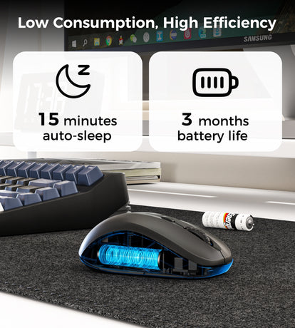 Choetech KB-002-BK 3-Level Adjustable 1600 DPI Wireless Mouse (Black)