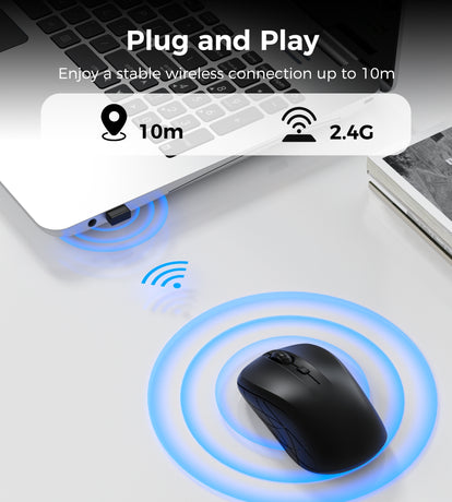 Choetech KB-002-BK 3-Level Adjustable 1600 DPI Wireless Mouse (Black)
