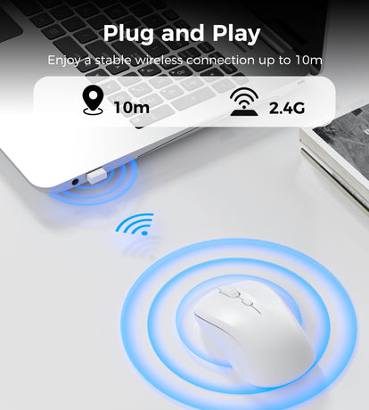 Choetech KB-002-WH single-mode 2.4G wireless mouse, white