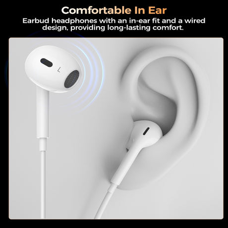 Choetech OC-A016 3.5mm lateral in ear Stereo sound Wired Headphones White