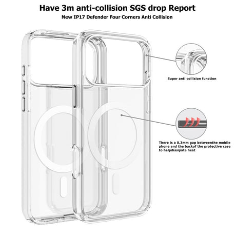 UTIA Ultimake Shockproof Transparent Case Cover With Magnetic Ring for iPhone 17 Pro Max