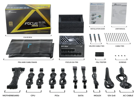 Seasonic 750W Focus GX-750 V4 Fully-Modular 80 PLUS Gold ATX3.1/PCIe 5.1 PSU SRP-FGX751-A5A32SF