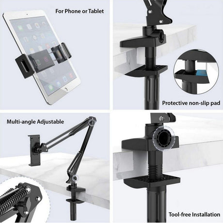 Simplecom CL516 Foldable Long Arm Stand Holder for Phone and Tablet (4