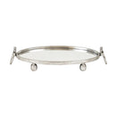 Eliza Mirror Tray with Handles - Oval - Silver