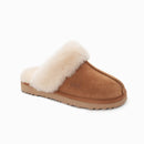 Ugg Slippers Premium Australia Sheepskin Unisex Scuffette Suede (Unisex Cow Suede) (CHESTNUT, EU42)