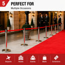 2 Pack Queue Barrier Stanchion Posts Retractable Belt Crowd Control Safety Barrier Silver Red