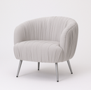 Interior Ave - Vespa Pleated Velvet Accent Chair – Pearl Grey