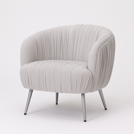 Interior Ave - Vespa Pleated Velvet Accent Chair – Pearl Grey