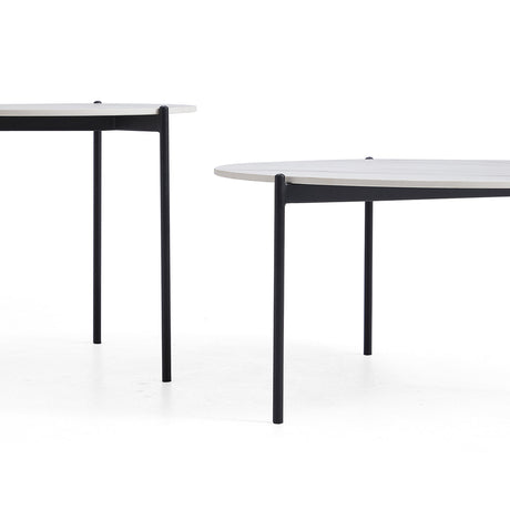 Interior Ave - Bianco Nested Coffee Table Set - Marble & Black