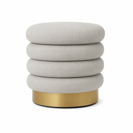 Interior Ave - Roma Round Milan Ottoman / Footstool – Off White
