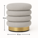 Interior Ave - Roma Round Milan Ottoman / Footstool – Off White