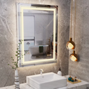Interior Ave - LED Rectangle Frameless Salon / Bathroom Wall Mirror - 80 x 60cm