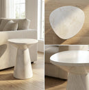 Interior Ave - Veneta Stone Side Table - Calacatta Ivory Finish
