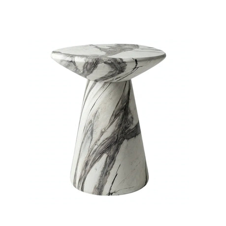 Interior Ave - Veneta Stone Side Table - Panda Marble Finish