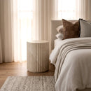 Vera Fluted Stone Side Table - Matte Natural Stone