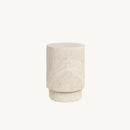 Vera Fluted Stone Side Table - Matte Natural Stone