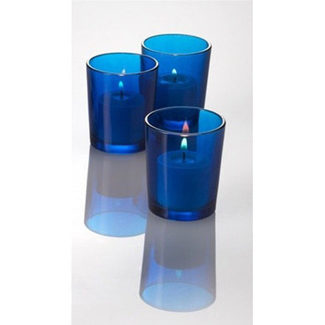 40 Pack Blue Glass Votive Tealight Candle Holders House Party Cenrepiece Xmas Wedding Decor Glass Candlestick Party Decorations Bridal Baby Shower Event
