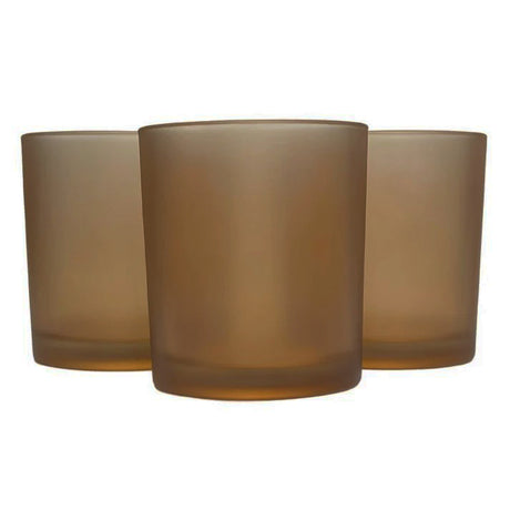 10 Pack Brown Frosted Glass Votive Tealight Candle Holders House Party Cenrepiece Xmas Wedding Decor Glass Candlestick Party Decorations Bridal Valentines Event