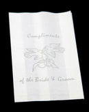 100 Pack Wedding Cake Bags Greaseproof Wax Paper Slice Take Home Favour Silver Doves