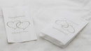 100 Pack Wedding Cake Bags Greaseproof Wax Paper Slice Take Home Favour Silver Heart n Message