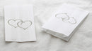 50 Pack Wedding Cake Bags Greaseproof Wax Paper Slice Take Home Favour Large Silver Heart