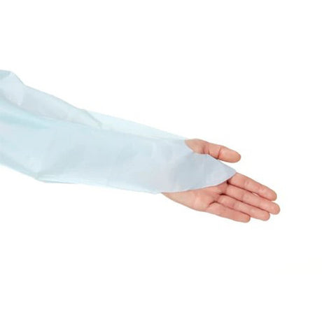15 Pcs Disposable PPE Gown Protective Workwear Suit Thumb Hook Sleeve Coverall Apron Blue Medical Cleaning Painting