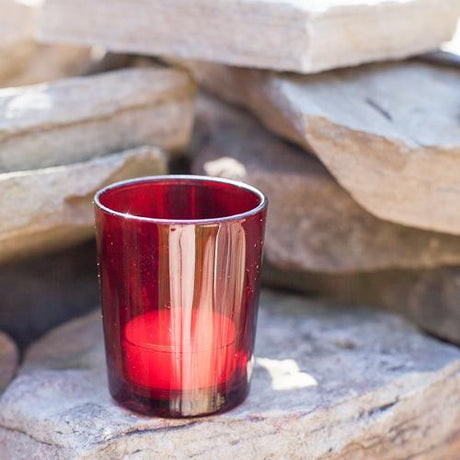 20 Pack Red Glass Votive Tealight Candle Holders House Party Cenrepiece Xmas Wedding Decor Glass Candlestick Party Decorations Bridal Valentines Event