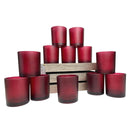 10 Pack Red Frosted Glass Votive Tealight Candle Holders Valentines Day Xmas Wedding Decor Glass Candlestick Party Decorations Bridal Baby Shower Event