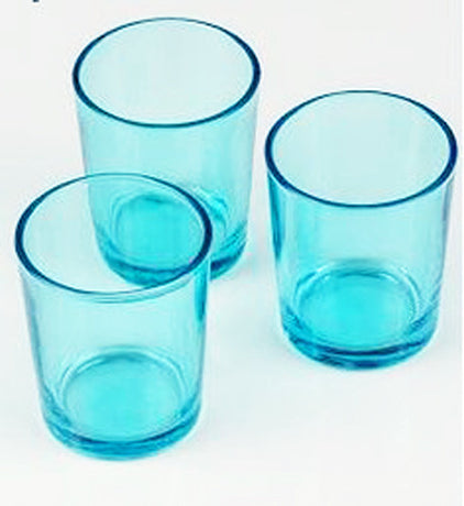 10 Pack Turquoise Glass Votive Tealight Candle Holders House Party Cenrepiece Xmas Wedding Decor Glass Candlestick Party Decorations Bridal Baby Shower Event