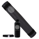 Mandala Yoga Mat Premium Bundle, Includes Yoga Mat 188cm H x 61cm W, Yoga Strap & Steel Hydration Bottle - Black