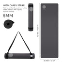 Mandala Yoga Mat Premium Bundle, Includes Yoga Mat 188cm H x 61cm W, Yoga Strap & Steel Hydration Bottle - Black