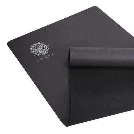 Mandala Yoga Mat Premium Bundle, Includes Yoga Mat 188cm H x 61cm W, Yoga Strap & Steel Hydration Bottle - Black