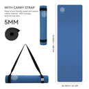 Mandala Yoga Mat Premium Bundle, Includes Yoga Mat 188cm H x 61cm W, Yoga Strap & Steel Hydration Bottle - Midnight Blue