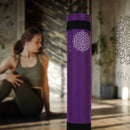 Mandala Yoga Mat Premium Bundle, Includes Yoga Mat 188cm H x 61cm W, Yoga Strap & Steel Hydration Bottle - Purple