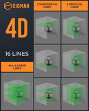 CIGMAN 4x360° 16 Lines Laser Level with Remote&APP Control, Self Leveling CM-S02